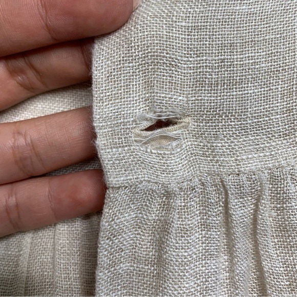 Pili Carrera Baby's Beige White Linen Dress Size 12 Months - Picture 10 of 14